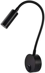 LEDSONLINE Black Wall Lamp Sconces Built-in Power 3W Wall headboard Mount Lamp for Art Gallery Display Bedroom Reading Light 110V Hardwired Without of Plug in Cord