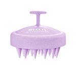 HEETA Scalp Massager for Hair Growth, Soft Silicone Bristles to Remove Dandruff and Relieve Itching, Scalp Scrubber for Hair Care Relax Scalp, Shampoo Brush for Wet Dry Hair, Upgraded Material, Purple