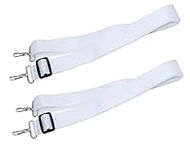 Liyafy 2Pcs Parade Marching Snare Drum Sling Strap Adjustable Nylon Shoulder Belt Percussion Instrument Parts White