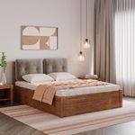 Wakefit Bed | Queen (78 X 60) Solid Wood Bed, Upholstered, with Storage, 3 Year Warranty | - Svastha - Midas Gold