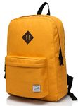 Lightweight Backpack for School,VASCHY Water Resistant Bookbag Schoolbag for Kids Teens with Bottle Side Pockets Yellow