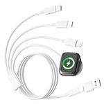 4 in 2 Apple Watch Charger Cable, iPhone and Apple Watch Charger USB C iWatch Charger Cable 1M Magnetic Charging Cable for Apple Watch Series 9 8 7 6 5 4 3 2 SE Ultra,iPhone 15 14 13,Samsung,Android