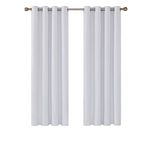 Deconovo Super Soft Thermal Insulated Eyelet Room Darkening Curtains Hand Made Curtains for Bedroom 46 x 54 Inch 2 Panels Silver Grey