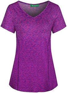 Kimmery Womens Workout Tops for Women Tops for Women Casual Summer Tops Athletic Tops for Women Yoga Tops Summer Shirts Purple Pink M