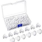 500 Pieces 5 Millimetres Plastic Hole Plugs 3/16 Inches Round Button Plugs Screw Cap White Drilling Cover Plugs for Cabinet Cupboard Shelves