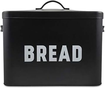 Metal Bread Box - Countertop Space-Saving, Extra Large, High Capacity Bread Storage Bin for your Kitchen - Holds 2+ Loaves - Black with Bold BREAD Lettering