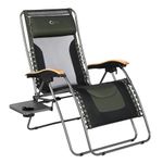 Portal Oversized Mesh Back Zero Gravity Reclining Patio Chairs, XL Padded Seat Folding Patio Lounge Chair with Adjustable Pillows and Cup Holder for Poolside Backyard/Lawn, Support 350lbs