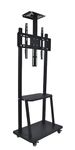 24x7 eMall Premium Heavy Duty Full Motion Swivel Floor Stand TV Trolley with Brackets for 32" inch to 75” LED, LCD and Plasma TV for VESA Sizes 100 x 100 Upto 600 x 400 mm (Tv Trolley 3 Shelves)