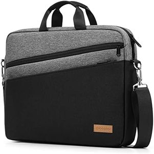 bagasin Borsa a Tracolla per PC, Borsa Messenger per Porta Laptop 15 15,6 16 Pollici, Custodia per PC Computer Portatile, Valigetta Tessuto Idrorepellente, Imbottita e Leggera