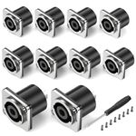 GCTBL 10Pack Speakon Panel Mount Socket Connector, 4 Pole Female Audio Speakon Square Metal Jack Adapter for NL4FC, NL4FX, NLT4X, NL4 Series