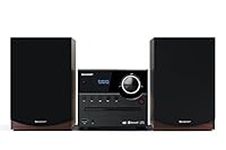 SHARP XL-B517D(BR) Micro Hi-Fi Sound System Stereo with DAB Radio, DAB+, FM, Bluetooth, CD-MP3, USB Playback, Wooden Speakers, 45W – Brown