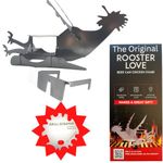 Tom's RiDICKulous Things Rooster Love Beer Can Chicken Holder for Grill with Glasses for Chicken | Stainless Steel Beer Can Chicken Stand | Whole Chicken | Beer Chicken Stand for Grill