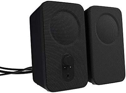 Amazon Basics - Altoparlanti per computer desktop o PC portatile, alimentazione CA (versione europea), 2 unità , Nero