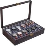 ProCase Wooden Watch Box for Men, 12 Slot Watch Display Case Mens Watch Box Organizer, Wood Watch Storage Watch Cases for Men Women Watch Holder Organizer -Espresso