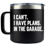 KLUBI Fathers Day Gift for Dad I Cant I Have Plans in The Garage Cup 14oz Cup Birthday Gifts for Dad Birthday Gift Birthday Gifts for Men Birthday Gift Ideas Mechanic Gifts for Men Coffee Mug for Men