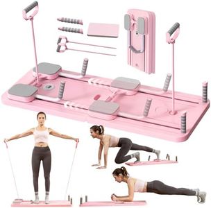 TTFP Pilates Reformer Machine, Pilates Board, Equipment Workout for Home Fitness, Ab Roller Abdominal Trainer (Soft Pink)