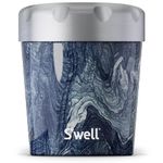 S'well Stainless Steel Ice Cream Chiller, 16oz, Azurite Marble, Triple Layered Vacuum Insulated Container Keeps Ice Cream Frozen For Up To Four Hours, BPA Free