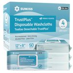 SUNKISS Trustplus Wet Wipes for Adult, Extra Thick 20 x 30 cm Body Cleaning Wipes with Aloe for Incontinence & Cleansing, Fresh Scent, 200 Count (4 Packs of 50)