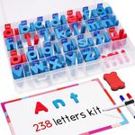Gamenote Classroom Magnetic Letters Kit 234 Pcs with Double-Side Magnet Board - Foam Alphabet Letters for Kids Spelling and Learning