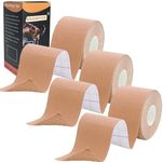 ANAMPION Kinesiology Tape (3 Rolls,5cm*5m) Waterproof Sports Tape for Athletes Physio Elastic Tape Pain Relief Adhesive for Muscles Shin Splints Ankle Knee Shoulder (Flesh Color)