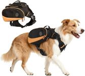 Dog Backpack for Medium & Large Dogs, Detachable Side Bags, Quick-Poop Bag Dispenser | No-Pull Adjustable Harness for Large-Chested Breeds | Non-Slip Handle for Hiking, Walking, Outdoor Adventures（L）