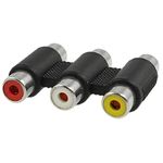 sourcingmap 3 RCA Female Video Coupler Adapter Connector