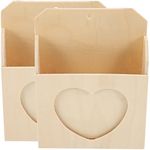 COHEALI 2pcs Love Envelope Box Wood