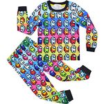 shumintaojin Boys and Girls Fashion Among us Pajama Sets Children's Home Service Suit Long-Sleeved Two-Piece Pajama Pants 5-13years (Blue, 11-12years)