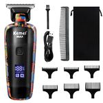 KEMEI KM-MAX5090 Professional Hair Clippers for Men Cordless, LCD Display Graffiti Clippers Barber Electric Trimmer Haircut Machine Kit, Rechargeable Beard Trimmer, Gifts for Dad Boyfriend