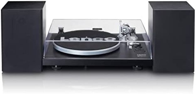 Lenco LS-500 Platine Vinyle Hi-FI avec Bluetooth - avec Haut-parleurs externes 2 x 30 W RMS - Entraînement par Courroie - Arrêt Automatique - Préamplificateur - Boîtier MDF - Noir