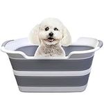 GKYMYZ Multifunctional Collapsible Dog tub, Dog/cat/pet Bathtub, Portable Dog Bath, Dog wash tub with Drain Hole, Laundry Basket