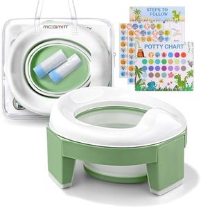 MCGMITT Portable Potty for Kids Travel - Foldable Training Toilet Chair for Toddler Girls with Storage Bags, Potty Training Toilet for Outdoor and Indoor Easy to Clean(Green)