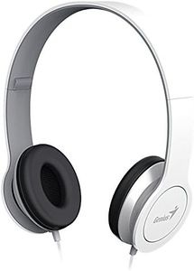 Genius HS-M430 Casque Audio Pliable avec câble Plat/Micro pour Smartphone Blanc