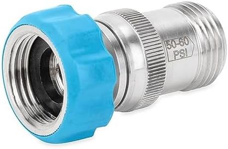 Camco Flow Stainless-Steel Regulator, Protects RV Plumbing High Pressure Water, Compatible with 3/4" Garden Hose Threads, 40054