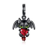 JAHN S925 Sterling Silver Charms For Bracelets and Necklaces - Compatible With Pandora Bracelets - Gifts For Women and Girls (Night Fury Dragon)