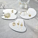 CHENRUI Set of 3 Organic Shape Acrylic Mirror Coasters for Jewelry