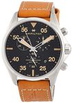 Hamilton Men's 44mm Brown Leather Band Steel Case Quartz Watch H76722531