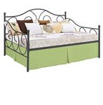 Pleated Bed Skirt with Split Corners for Daybeds - Three Side Coverage - Made with Brushed Microfiber, (Twin Size, Sage Solid)/14 Inch Drop