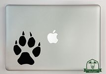 Wolf Paw Print Vinyl Decal Sized to Fit A 13" Laptop - Black