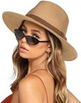 FURTALK Unisex Wide Brim Straw Panama Hat for Women Men Fedora Summer Beach Sun UPF Hat