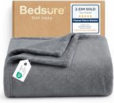 Bedsure GentleSoft Fleece Throw Blanket for Couch Grey - Lightweight Plush Fuzzy Cozy Soft Spring Blankets and Throws for Sofa, 50x60 inches