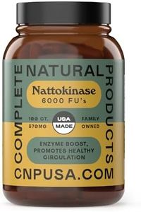 Complete Natural Products Nattokinase Capsules - 100 Count 570Mg 6000Fu'S, Support Healthy Circulation, Natto Enzymes, Gluten Free, Pure Soy Enzyme, Vegan, Non-GMO