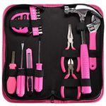 SIXTOL Home Pink 20 Tool Set in a Plastic Case | Pink Tools | Tools for Ladies | Home Tools | 20pcs Tool Kit