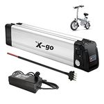 X-go Electric Bike Battery 36V 10AH with 4-Pin Discharge Output, Lithium Ion Ebike Battery with Safe Lock & Charger for 150W 250W 350W Motor