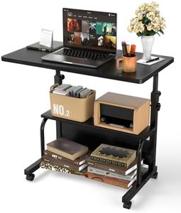 Laptop Desk Adjustable Desk Small Standing Desk Home Office Desks for Small Spaces Portable Desk Table for Bedrooms, 31.5" Black Uplift Student Study Desk Mobile Rolling Computer Work Desk on Wheels