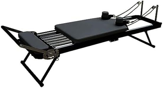 Plegable Máquina Reformadora De Pilates Para Casa Resortes De Aleación De Alta Resistencia Estructura De Acero Capacidad De Peso De 400 Libras Para El Entrenamiento Del Ejercicio De Fuerza,Negro