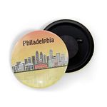 dhcrafts Fridge Magnet Multicolour Places Philadelphia City in Pennsylvania Glossy Finish Design Pack of 1