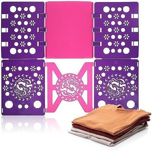 Lenamos T-Shirt Folding Board t Shirts Clothes Folder Durable Plastic Laundry folders Folding Boards Helper and Fast Laundry Folding Boards Tool for Adults and Children Kids (Purple)