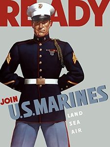 Posterazzi Digitally restored propaganda Marine Corps recruiting World War II features a sergeant wearing his dress blues Poster Print, (12 x 16)