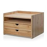 Prosumer's Choice 3-Tier Bamboo Desktop Organizer with US Letter Size Drawers for Home or Office